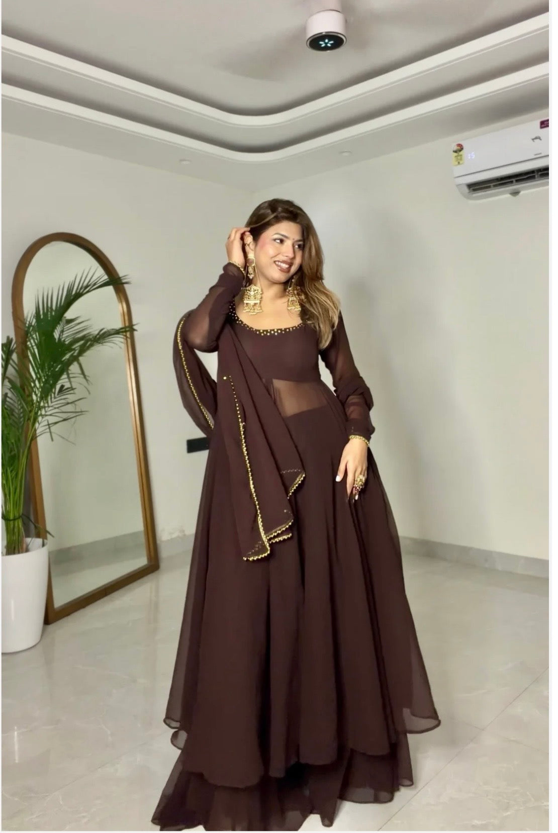 Rich Brown chocolate Anakali Suit Set