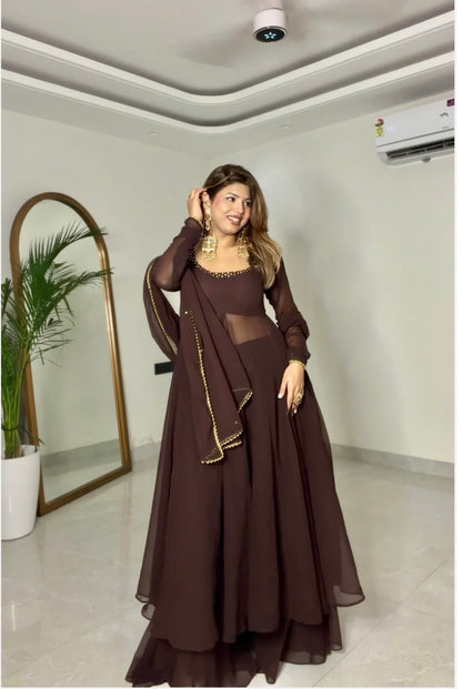 Rich Brown chocolate Anakali Suit Set