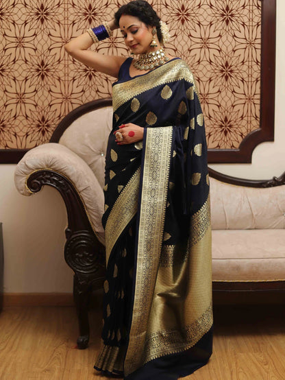 Woven design blend banarasi saree