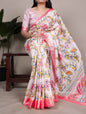 Tasar Silk drape with a glossy viscose border – perfect for your festive and timeless looks 🌺
