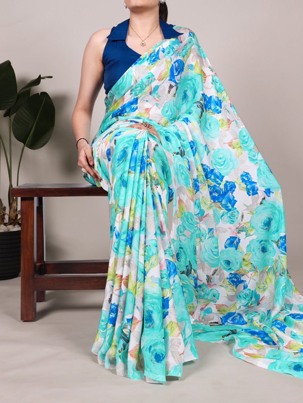 Let the soft touch of silk and blooming florals carry your elegance, effortlessly.🌸