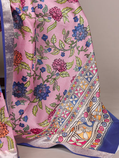 Tasar Silk drape with a glossy viscose border – perfect for your festive and timeless looks 🌺