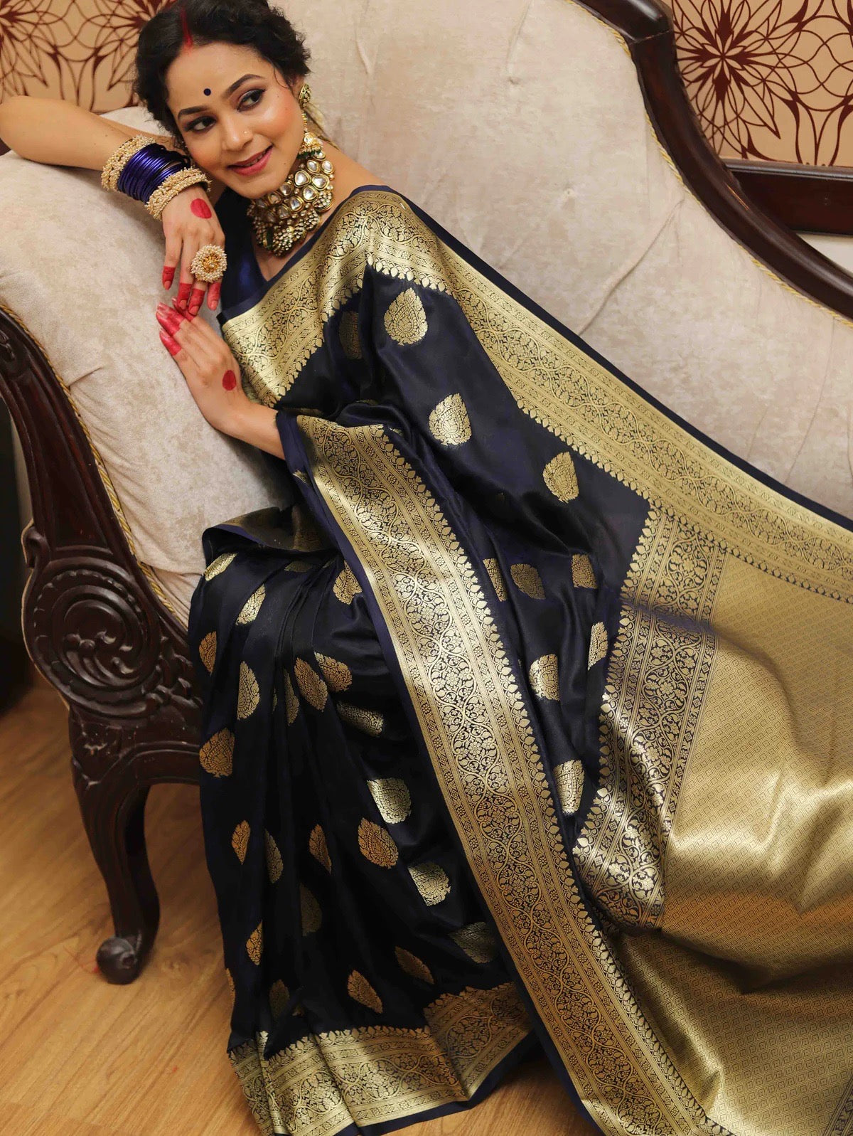 Woven design blend banarasi saree