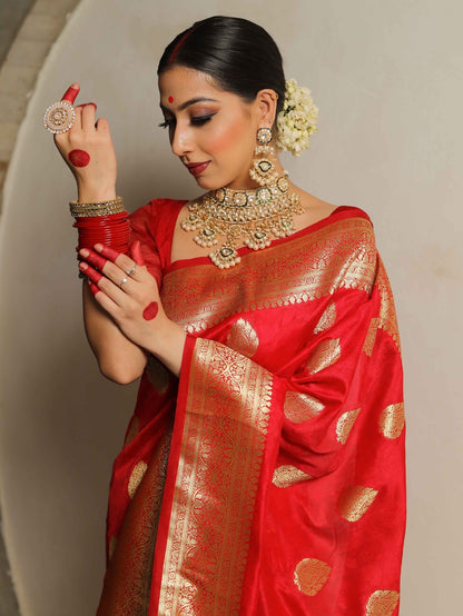 Woven design blend banarasi saree