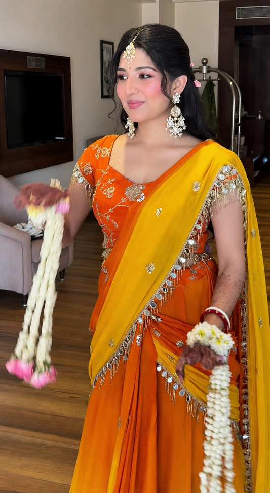 Haldi Lehenga saree