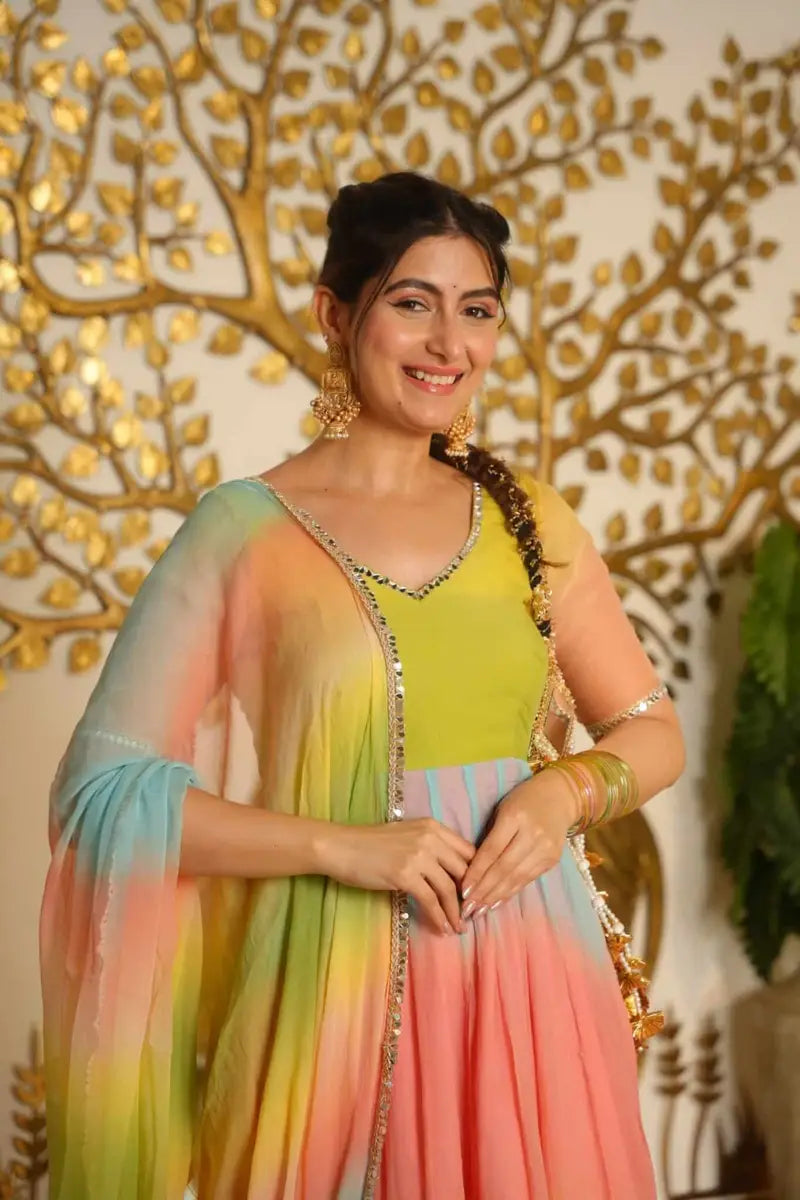 Multycolour Anarkali Suite Set For Womens