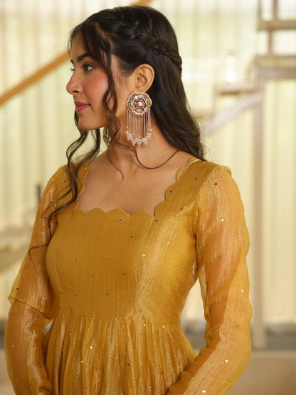 Gold Anarkali Gown for women