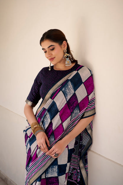 Woven whispers of royalty, wrapped in Chanderi charm 🍂