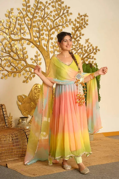 Multycolour Anarkali Suite Set For Womens