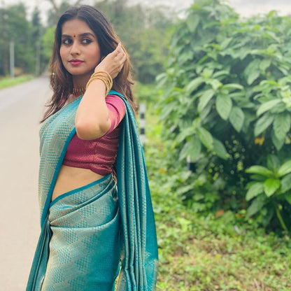 Luxury Banarasi Silk Saree with Rich Zari Work | Bridal Collection