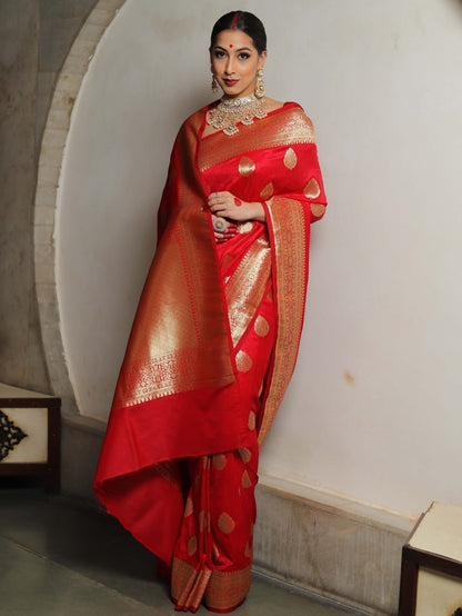 Woven design blend banarasi saree