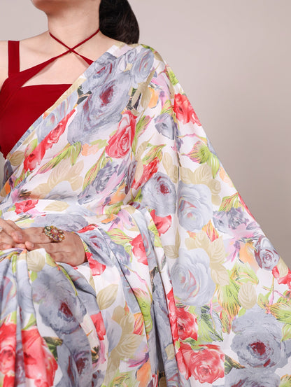 Let the soft touch of silk and blooming florals carry your elegance, effortlessly.🌸