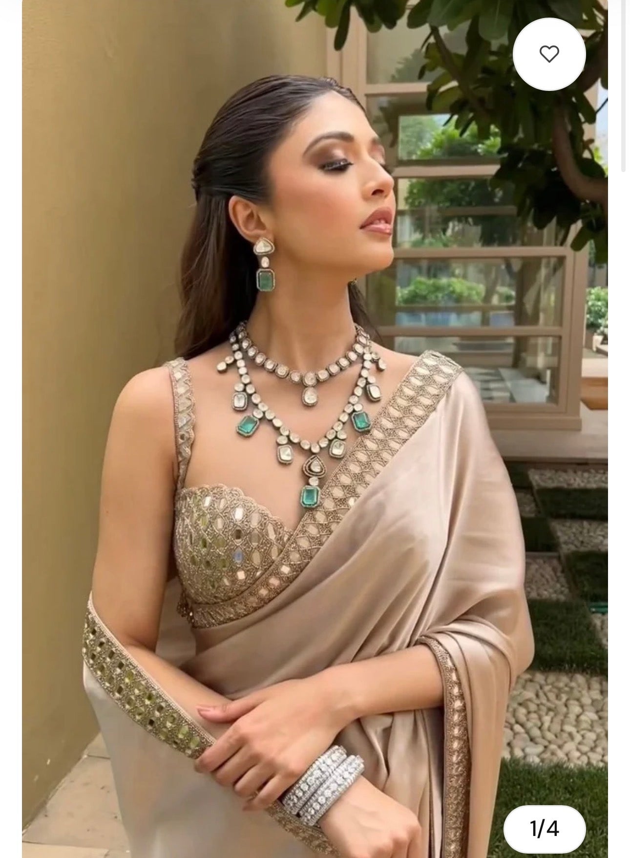 Pure Satin Silk Saree With Real Mirror Work