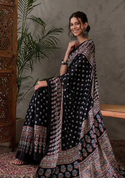 Designer Ajrakh Saree
