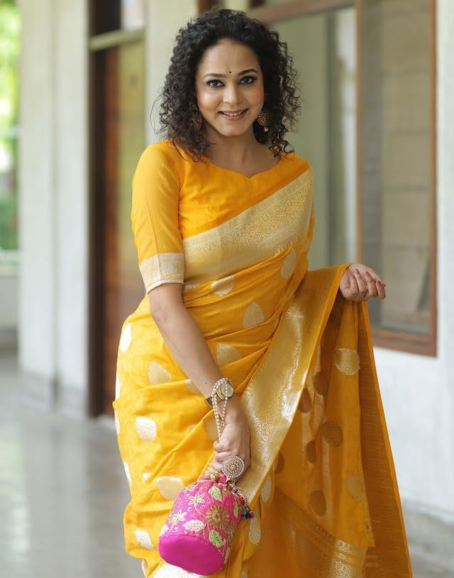 Woven design blend banarasi saree
