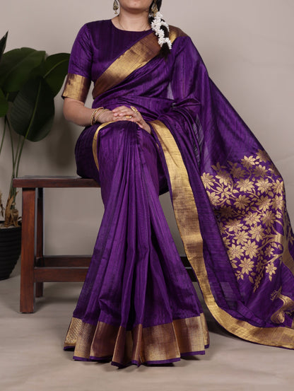 Dressing up for Onam in a raw silk saree that reflects the beauty of Kerala traditions and celebrations.
