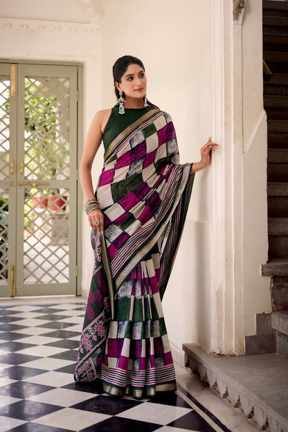 Woven whispers of royalty, wrapped in Chanderi charm 🍂