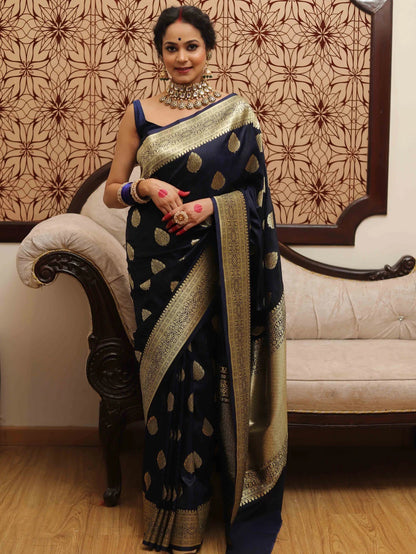 Woven design blend banarasi saree