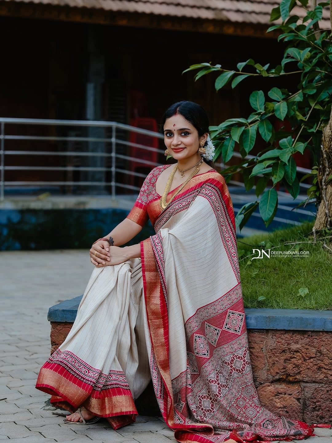 Marsh Mellow silk saree