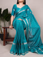This soft crepe saree with subtle weaving work is perfect for daily wear 🌸