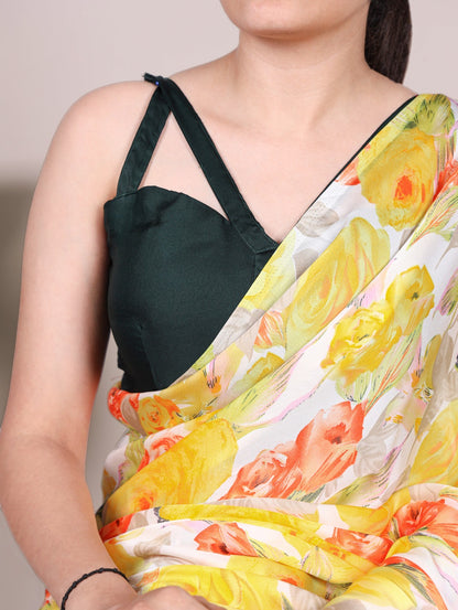 Let the soft touch of silk and blooming florals carry your elegance, effortlessly.🌸
