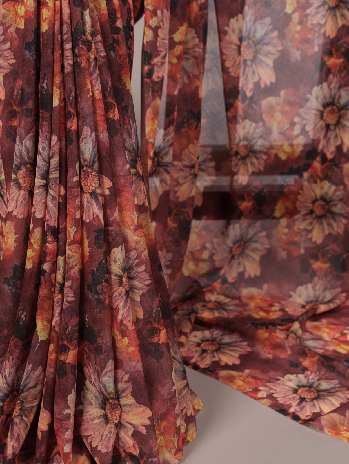 Breezy, beautiful, and bold — embrace the charm of floral prints on soft, weightless marble fabric.🍂