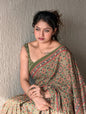 Trending mahedi colour design saree