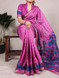 Where softness meets sophistication — a saree that speaks grace
