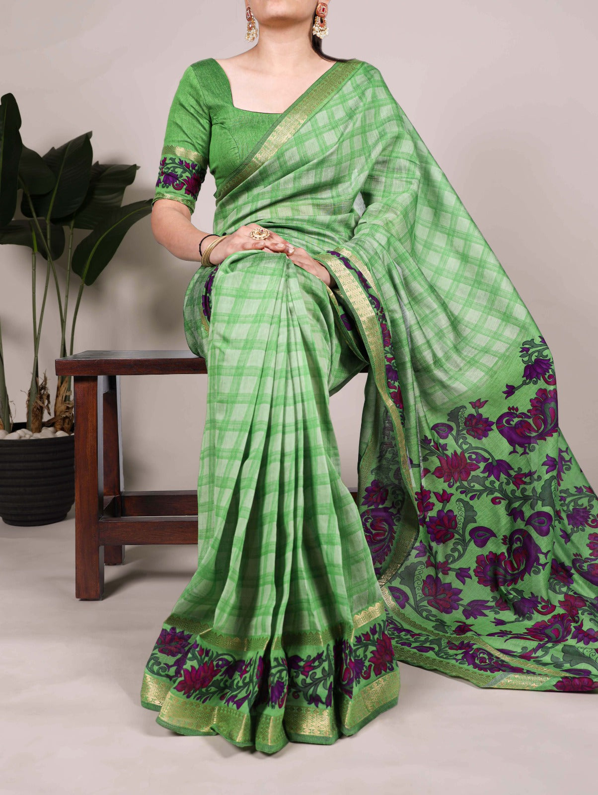 Where softness meets sophistication — a saree that speaks grace