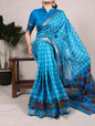 Where softness meets sophistication — a saree that speaks grace