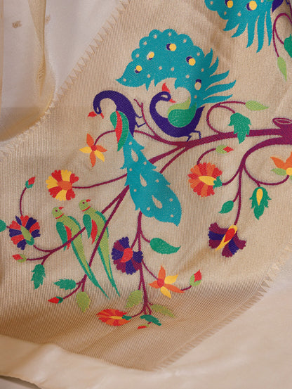 Perfect for pujas, and celebrations – this tissue silk saree drapes like a dream and dazzles like gold ✨