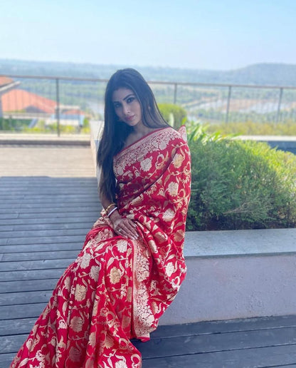 Mouni Roy fame Luxury Banarasi Sarees at Unbeatable Prices 😍